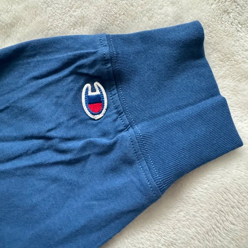 champions mens tee shirt size XL blue color long sleeve round neck logo nwot - Picture 6 of 7
